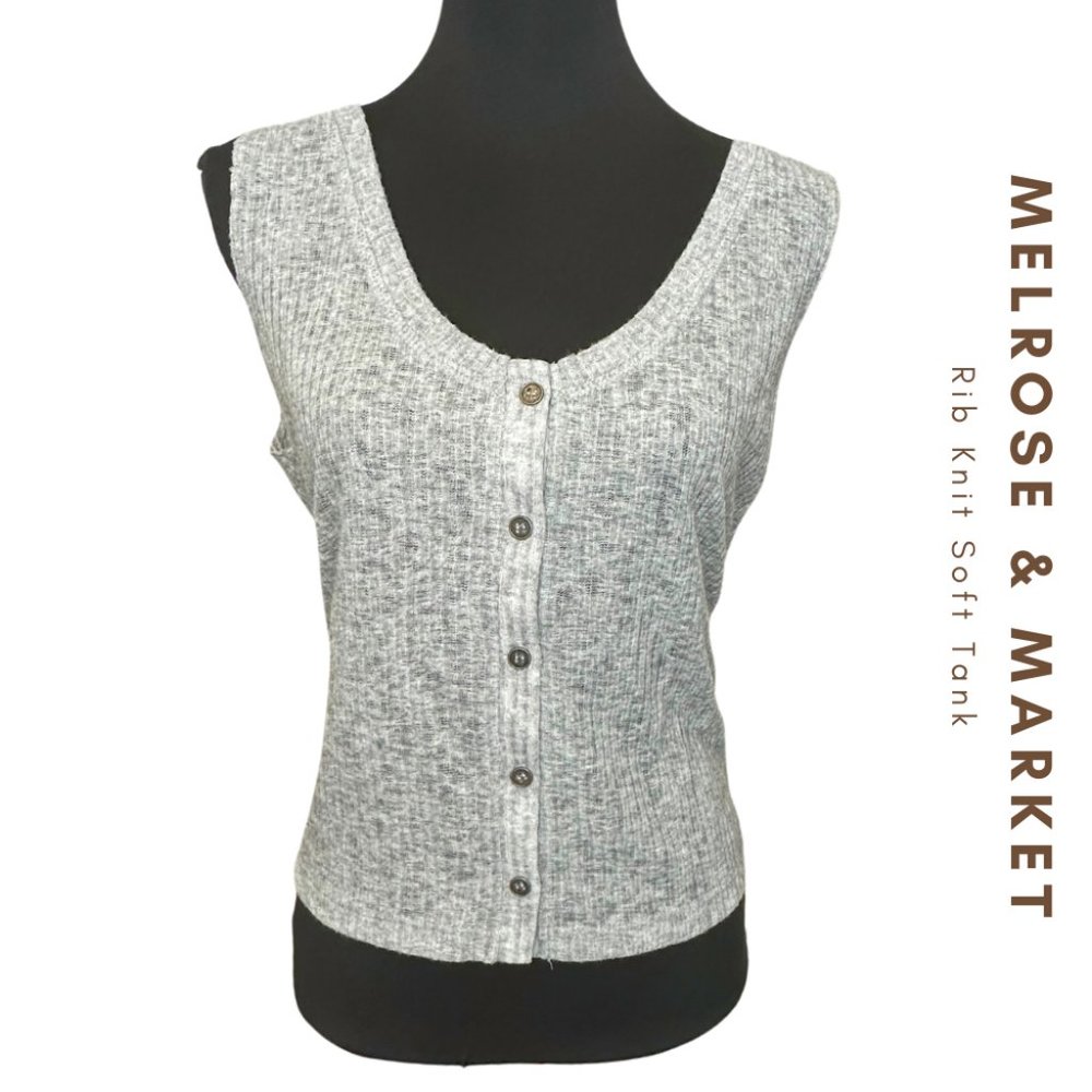 NWT Melrose and Market Plunge Front & Back Soft Crop Top Layering Loungewear L S